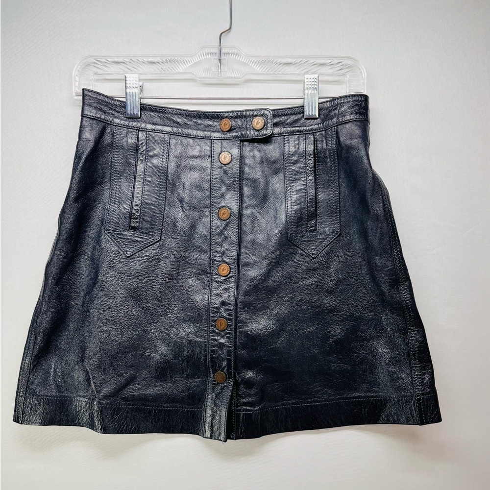 Tommy Hilfiger and Gigi Hadid Black‎ Leather Mini Skirt